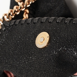 Pre Owned Stella McCartney Black Faux Suede Mini Falabella Tote