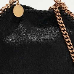 Pre Owned Stella McCartney Black Faux Suede Mini Falabella Tote
