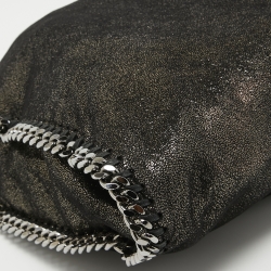 Pre Owned Stella McCartney Metallic Black Faux Leather Small Falabella Tote