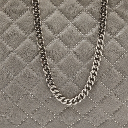 Pre Owned Stella McCartney Grey Quilted Faux Suede Mini Falabella Tote