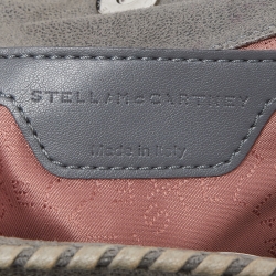 Pre Owned Stella McCartney Grey Quilted Faux Suede Mini Falabella Tote