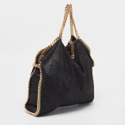 Pre Owned Stella McCartney Black Faux Suede Small Falabella Tote