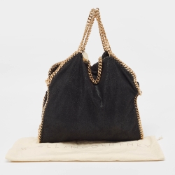 Pre Owned Stella McCartney Black Faux Suede Small Falabella Tote