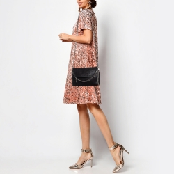 Pre Owned حقيبة كروس ستيلا مكارتني فالابيلا جلد أسود صناعي بقلاب 