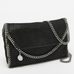 Pre Owned حقيبة كروس ستيلا مكارتني فالابيلا جلد أسود صناعي بقلاب 