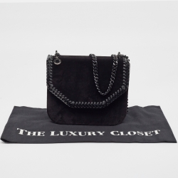 Pre Owned Stella McCartney Black Velvet Falabella Box Shoulder Bag