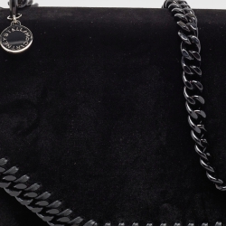 Pre Owned Stella McCartney Black Velvet Falabella Box Shoulder Bag
