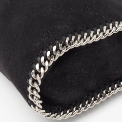 Pre Owned Stella McCartney Black Faux Suede Mini Falabella Tote