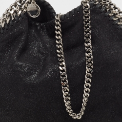 Pre Owned Stella McCartney Black Faux Suede Mini Falabella Tote