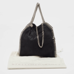 Pre Owned Stella McCartney Black Faux Suede Mini Falabella Tote