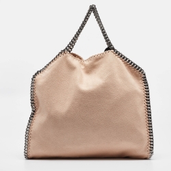 Pre Owned Stella McCartney Peach Faux Leather Small Falabella Tote