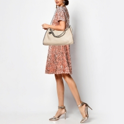 Pre Owned Stella McCartney Peach Faux Leather Small Falabella Tote