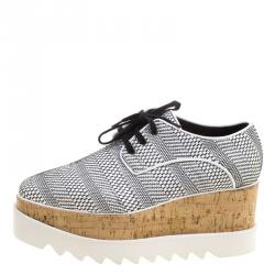 Pre Owned Stella McCartney Woven Faux Leather Elyse Platform Brogues Size 39