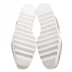 Pre Owned Stella McCartney Woven Faux Leather Elyse Platform Brogues Size 39