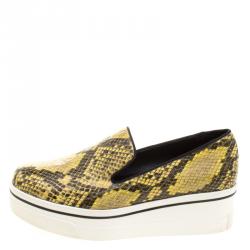 Stella McCartney Two Tone Faux Python Creeper Platform Loafers Size 39
