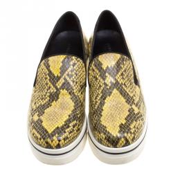 Stella McCartney Two Tone Faux Python Creeper Platform Loafers Size 39