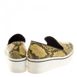 Stella McCartney Two Tone Faux Python Creeper Platform Loafers Size 39
