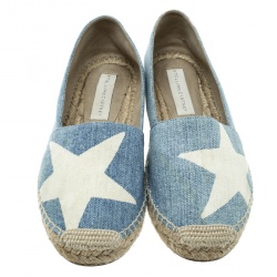 Stella McCartney Blue Denim Rocio Star Print Flat Espadrilles Size 37