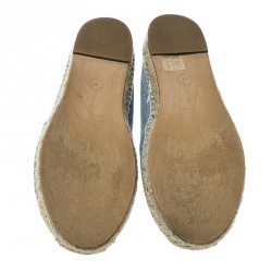 Stella McCartney Blue Denim Rocio Star Print Flat Espadrilles Size 37