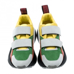 Stella McCartney Multicolor Color Block Faux Suede Eclypse Platform Sneakers Size 38
