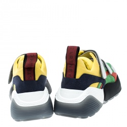 Stella McCartney Multicolor Color Block Faux Suede Eclypse Platform Sneakers Size 38
