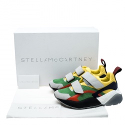 Stella McCartney Multicolor Color Block Faux Suede Eclypse Platform Sneakers Size 38