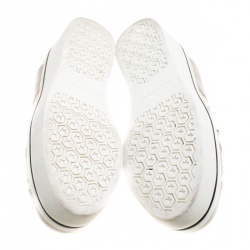 Pre Owned حذاء رياضي سليب أون ستيلا مكارتني بنكس ستار جلد رصاصي ميتاليك صناعي نعل سميك مقاس 38