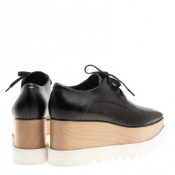 Pre Owned حذاء ستيلا مكارتني ديربي أليس  بنعل سميك جلد صناعي أسود مقاس 36.5