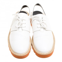 Stella McCartney White Faux Leather Slingback Oxfords Size 39