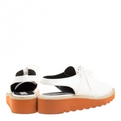 Stella McCartney White Faux Leather Slingback Oxfords Size 39
