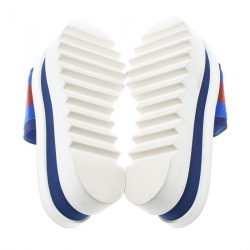 Pre Owned حذاء سلايدز ستيلا ماكرتني نعل سميك كانفاس أزرق مقاس 38