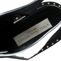Stella McCartney Metallic Silver Faux Leather Odette Slingback Derby Size 41