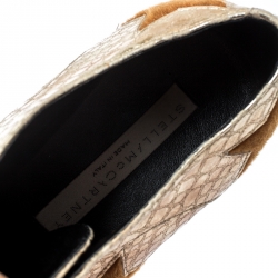 Pre Owned حذاء ستيلا ماكرتني ديربي نعل سميك السي ستار فرو صناعي وجلد صناعي نمط ثعبان ذهبي ميتالك مقاس 38