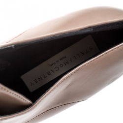 Stella McCartney Beige Faux Leather Frankie Pointed Toe Elastic Detail Loafers Size 39