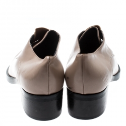Stella McCartney Beige Faux Leather Frankie Pointed Toe Elastic Detail Loafers Size 39