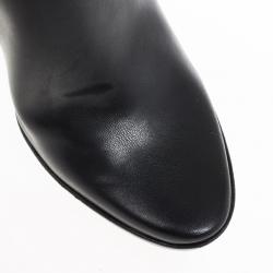 Pre Owned Stella McCartney Black Leather Sock Platform Ankle Boots Size 38
