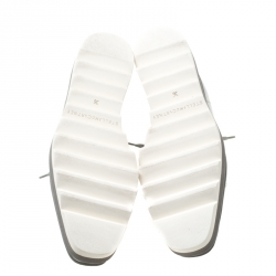 مملوكة مسبقًا Stella McCartney Silver Faux Leather Elyse Platform Derby Size 36