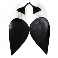 مملوكة مسبقًا Stella McCartney White Faux Leather Russet Pointed Toe Pumps Size 40 