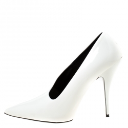 مملوكة مسبقًا Stella McCartney White Faux Leather Russet Pointed Toe Pumps Size 40 