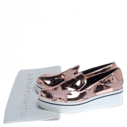 Pre Owned حذاء رياضي ستيلا مكارتني بينكس جلد وردي ميتاليك نعل سميك مقاس 40