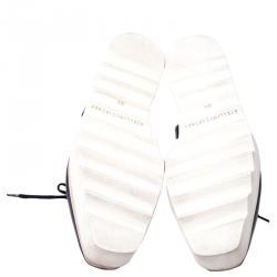 Pre Owned Stella McCartney Black Faux Leather Elyse Cutout Platform Derby Size 36.5