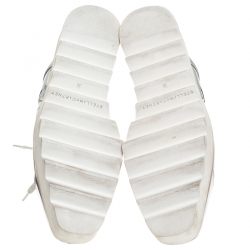 Pre Owned حذاء ستيلا ماكرتني دربي نعل سميك اليز نجوم جلد صناعي ميتالك فضي مقاس 36