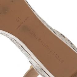 مملوكة مسبقًا Stella McCartney Beige Faux Python Ankle Strap Wedges Size 41