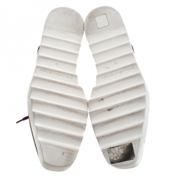 Pre Owned Stella McCartney Burgundy Faux Leather Elyse Platform Lace Up Derby Size 39