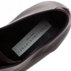 Pre Owned Stella McCartney Burgundy Faux Leather Elyse Platform Lace Up Derby Size 39