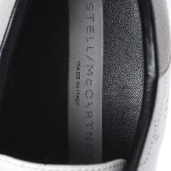 Pre Owned حذاء رياضي ستيلا ماكرتني نعل سميك Elyse جلد صناعي شعار مخرم أبيض مقاس 37.5