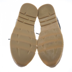 Pre Owned حذاء رياضي ستيلا مكارتني جلد صناعي وشبكة نقشة الثعبان إسبادريل مقاس 3