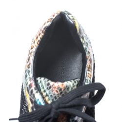 Pre Owned حذاء رياضي ستيلا مكارتني جلد صناعي وشبكة نقشة الثعبان إسبادريل مقاس 3