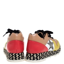 مملوكة مسبقًا Stella McCartney Multicolor Faux Leather Star Macy Espadrille Sneakers Size 38