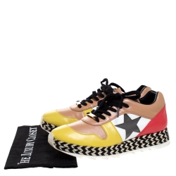 مملوكة مسبقًا Stella McCartney Multicolor Faux Leather Star Macy Espadrille Sneakers Size 38